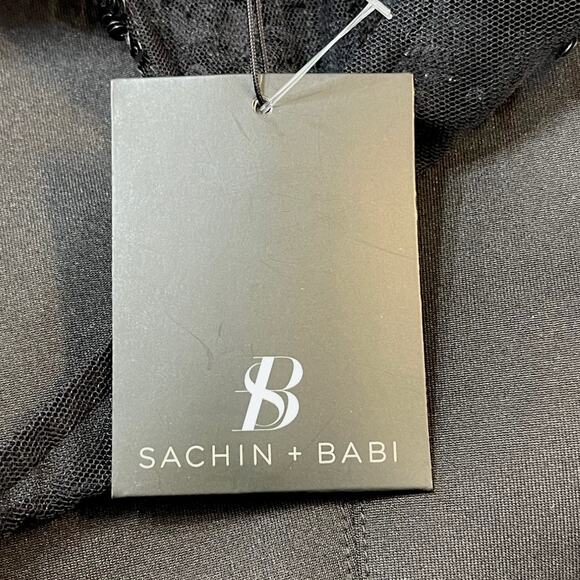 Sachin & Babi "Celeste" Sequin Cocktail Evening Sheath Dress Black Size 2 - Picture 8 of 10